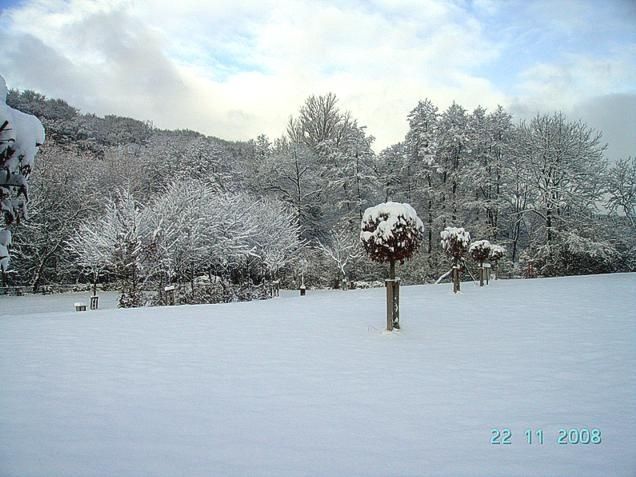 Winterlandschaft Campingplatz