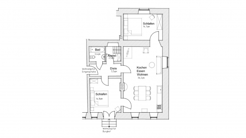 Ferienwohnung Zum Hof im Herrenhaus Burg Vlatten